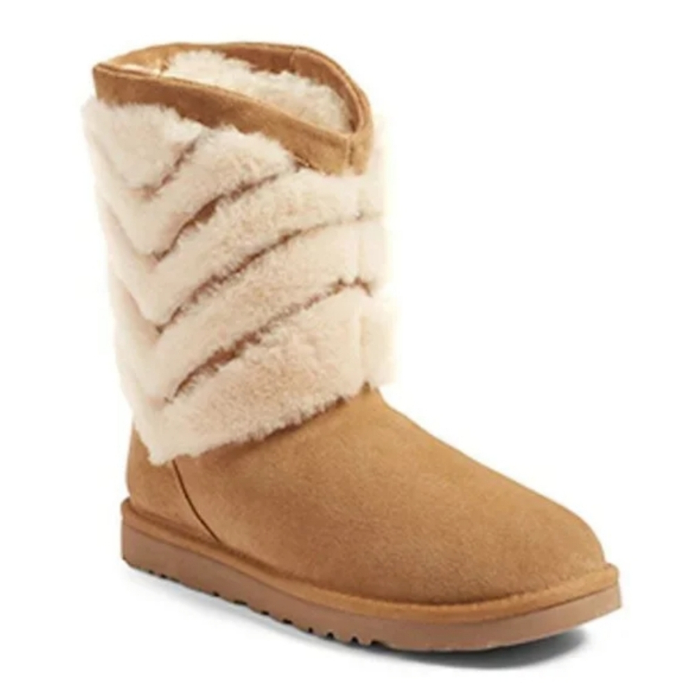 Ugg Tania Chevron Boots Fur Shearling SN 1012391 Designer Luxury Winter #169 - Picture 2 of 14